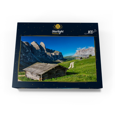 At the Gardena Pass against Sella Group and Sassolungo (3181m), Dolomites, Trentino-South Tyrol 100 Jigsaw Puzzle box view1