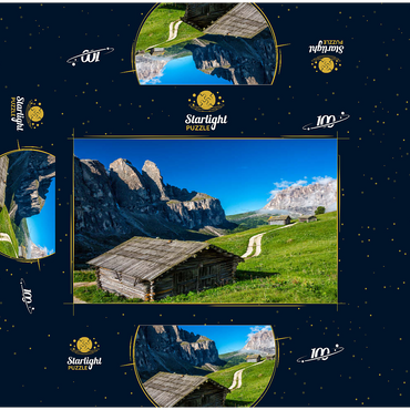 At the Gardena Pass against Sella Group and Sassolungo (3181m), Dolomites, Trentino-South Tyrol 100 Jigsaw Puzzle box 3D Modell