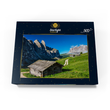 At the Gardena Pass against Sella Group and Sassolungo (3181m), Dolomites, Trentino-South Tyrol 500 Jigsaw Puzzle box view1