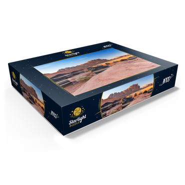 Mohammed Mutlak Camp in the evening light, Wadi Rum, Aqaba Governorate, Jordan 1000 Jigsaw Puzzle box view1