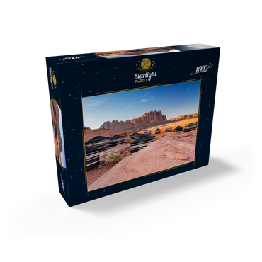 Mohammed Mutlak Camp in the evening light, Wadi Rum, Aqaba Governorate, Jordan 1000 Jigsaw Puzzle box view1