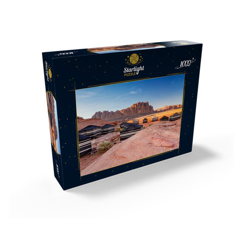 Mohammed Mutlak Camp in the evening light, Wadi Rum, Aqaba Governorate, Jordan 1000 Jigsaw Puzzle box view1