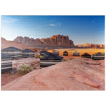 puzzleplate Mohammed Mutlak Camp in the evening light, Wadi Rum, Aqaba Governorate, Jordan 1000 Jigsaw Puzzle