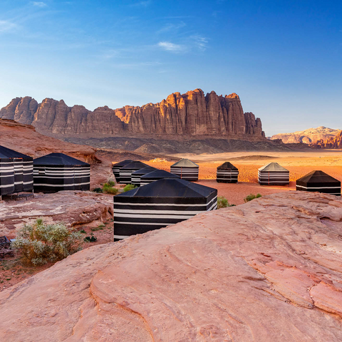 Mohammed Mutlak Camp in the evening light, Wadi Rum, Aqaba Governorate, Jordan 1000 Jigsaw Puzzle 3D Modell