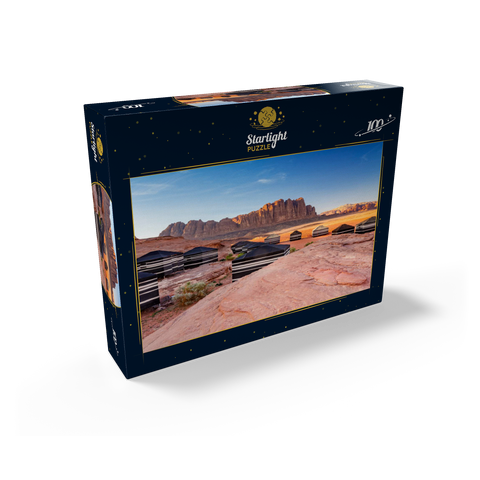 Mohammed Mutlak Camp in the evening light, Wadi Rum, Aqaba Governorate, Jordan 100 Jigsaw Puzzle box view1