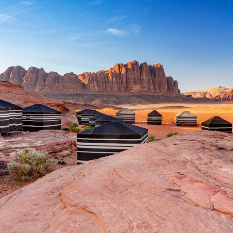Mohammed Mutlak Camp in the evening light, Wadi Rum, Aqaba Governorate, Jordan 100 Jigsaw Puzzle 3D Modell