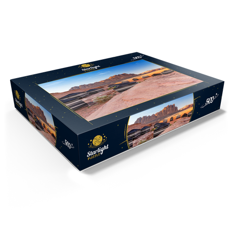 Mohammed Mutlak Camp in the evening light, Wadi Rum, Aqaba Governorate, Jordan 500 Jigsaw Puzzle box view1