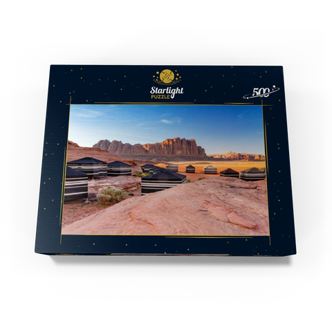 Mohammed Mutlak Camp in the evening light, Wadi Rum, Aqaba Governorate, Jordan 500 Jigsaw Puzzle box view1