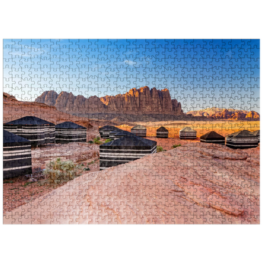 puzzleplate Mohammed Mutlak Camp in the evening light, Wadi Rum, Aqaba Governorate, Jordan 500 Jigsaw Puzzle