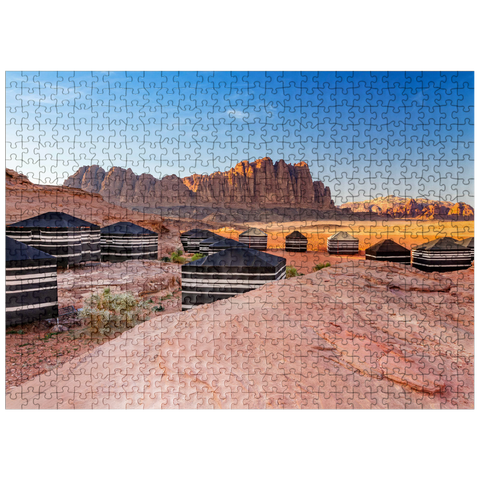 puzzleplate Mohammed Mutlak Camp in the evening light, Wadi Rum, Aqaba Governorate, Jordan 500 Jigsaw Puzzle
