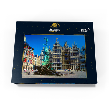 Grote Markt with guild houses and Brabo fountain, Antwerp, Belgium 1000 Jigsaw Puzzle box view1