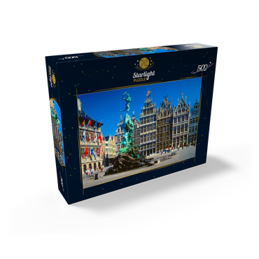 Grote Markt with guild houses and Brabo fountain, Antwerp, Belgium 500 Jigsaw Puzzle box view1