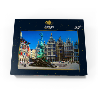 Grote Markt with guild houses and Brabo fountain, Antwerp, Belgium 500 Jigsaw Puzzle box view1