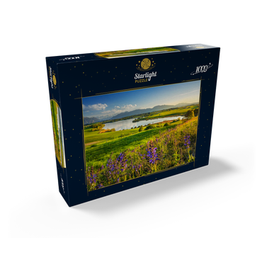 View from the Aidlinger Höhe over the Riegsee in the direction of Murnau in the evening 1000 Jigsaw Puzzle box view1