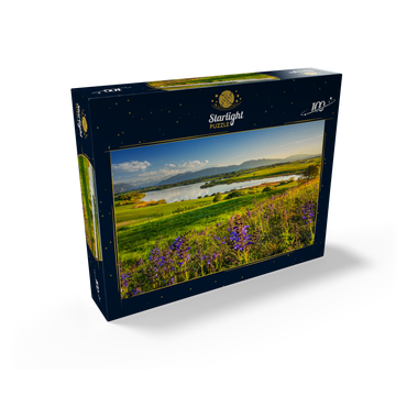 View from the Aidlinger Höhe over the Riegsee in the direction of Murnau in the evening 100 Jigsaw Puzzle box view1