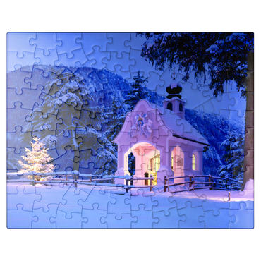 puzzleplate Chapel at the Lautersee, Mittenwald, Upper Bavaria 100 Jigsaw Puzzle