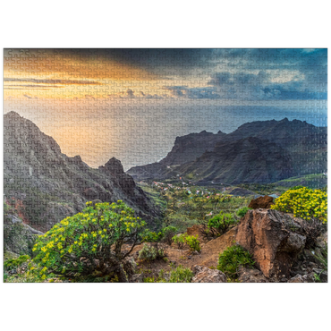puzzleplate View from Arure into the Barranco of Taguluche at sunset 1000 Jigsaw Puzzle