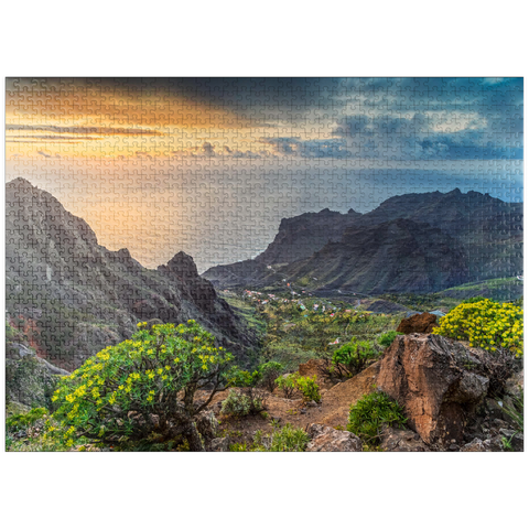 puzzleplate View from Arure into the Barranco of Taguluche at sunset 1000 Jigsaw Puzzle