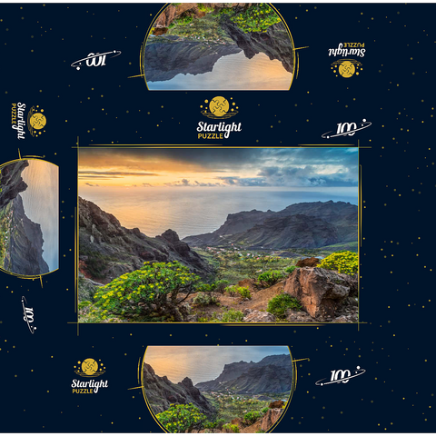 View from Arure into the Barranco of Taguluche at sunset 100 Jigsaw Puzzle box 3D Modell