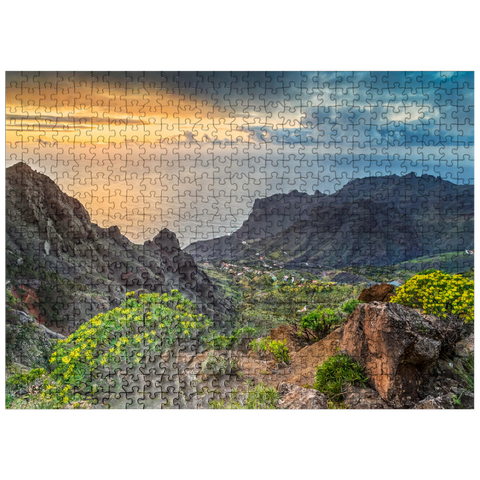 puzzleplate View from Arure into the Barranco of Taguluche at sunset 500 Jigsaw Puzzle