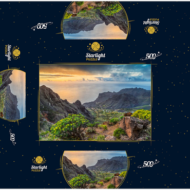 View from Arure into the Barranco of Taguluche at sunset 500 Jigsaw Puzzle box 3D Modell