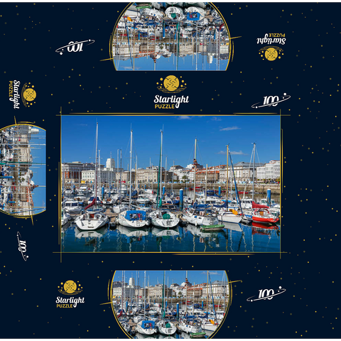 Old port of A Coruña, Camino Inglés, Camino de Santiago Way of St. James 100 Jigsaw Puzzle box 3D Modell