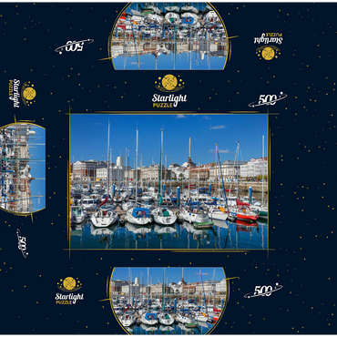 Old port of A Coruña, Camino Inglés, Camino de Santiago Way of St. James 500 Jigsaw Puzzle box 3D Modell