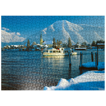 puzzleplate Painter's corner with church of Rottach-Egern at the Tegernsee and view to the Wallberg 500 Jigsaw Puzzle