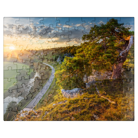puzzleplate Rock formation twelve apostles in the Altmühl valley near Solnhofen 100 Jigsaw Puzzle