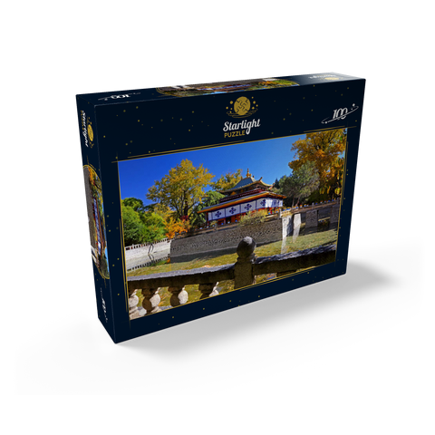 Water pavilion in the park of the Dalai Lama's summer residence, Tibet 100 Jigsaw Puzzle box view1