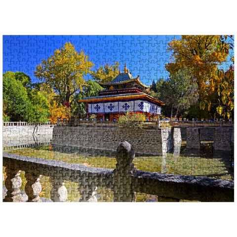 puzzleplate Water pavilion in the park of the Dalai Lama's summer residence, Tibet 500 Jigsaw Puzzle