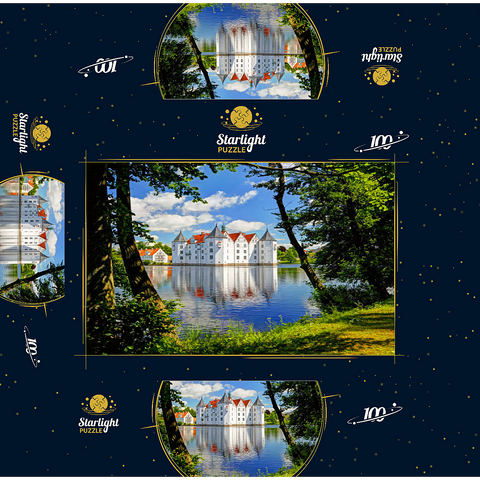 Glücksburg moated castle in Glücksburg 100 Jigsaw Puzzle box 3D Modell