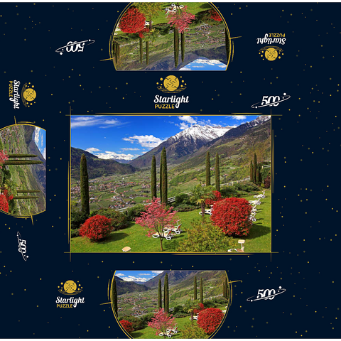 Dorf Tirol, Province of Bolzano, Trentino-Alto Adige, Italy 500 Jigsaw Puzzle box 3D Modell