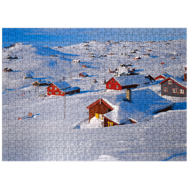 puzzleplate View over cabin village Ustaoset, Buskerud, Hallingdal, Norway 500 Jigsaw Puzzle