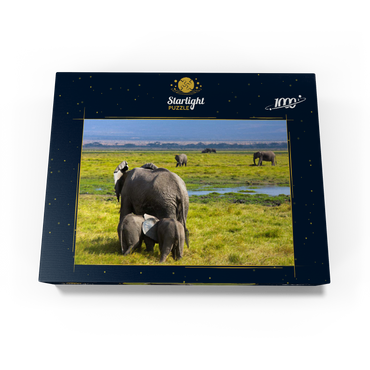 Elephants (Loxodonta africana) in Amboseli National Park 1000 Jigsaw Puzzle box view1