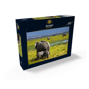Elephants (Loxodonta africana) in Amboseli National Park 500 Jigsaw Puzzle box view1