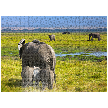 puzzleplate Elephants (Loxodonta africana) in Amboseli National Park 500 Jigsaw Puzzle