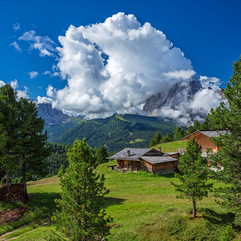On the Col Raiser against Sassolungo (3181m), S. Cristina in Val Gardena, Dolomites, Trentino-Alto Adige 1000 Jigsaw Puzzle 3D Modell