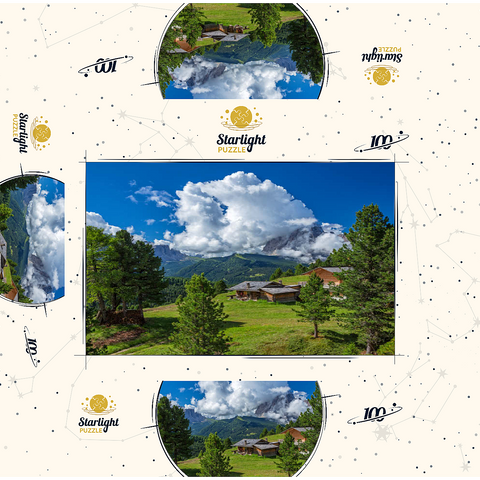On the Col Raiser against Sassolungo (3181m), S. Cristina in Val Gardena, Dolomites, Trentino-Alto Adige 100 Jigsaw Puzzle box 3D Modell