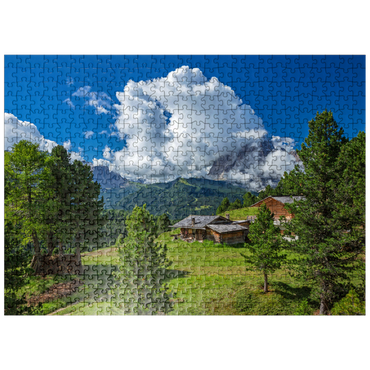 puzzleplate On the Col Raiser against Sassolungo (3181m), S. Cristina in Val Gardena, Dolomites, Trentino-Alto Adige 500 Jigsaw Puzzle