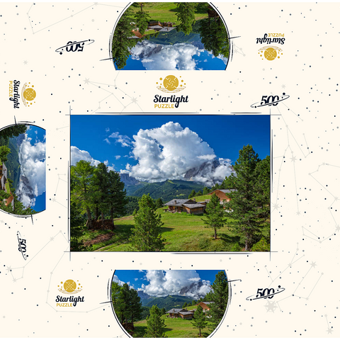 On the Col Raiser against Sassolungo (3181m), S. Cristina in Val Gardena, Dolomites, Trentino-Alto Adige 500 Jigsaw Puzzle box 3D Modell