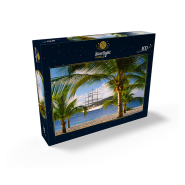 Windjammer Sea Cloud off Palm Island, Grenadines, Leeward Islands, Caribbean Sea 100 Jigsaw Puzzle box view1