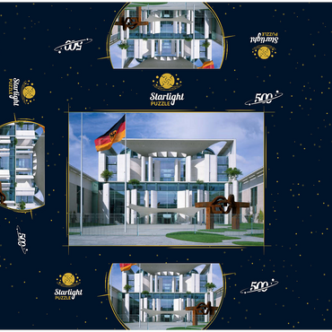Federal Chancellery, Berlin Mitte, Germany 500 Jigsaw Puzzle box 3D Modell