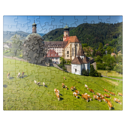 puzzleplate St. Trudpert Monastery in the Munster Valley in the Southern Black Forest 100 Jigsaw Puzzle