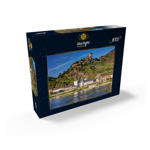 View over the Rhine with Gutenfels Castle in Kaub, Rhine Valley 1000 Jigsaw Puzzle box view1