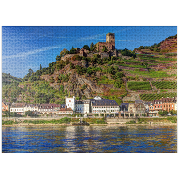 puzzleplate View over the Rhine with Gutenfels Castle in Kaub, Rhine Valley 1000 Jigsaw Puzzle