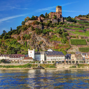 View over the Rhine with Gutenfels Castle in Kaub, Rhine Valley 1000 Jigsaw Puzzle 3D Modell