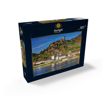 View over the Rhine with Gutenfels Castle in Kaub, Rhine Valley 500 Jigsaw Puzzle box view1