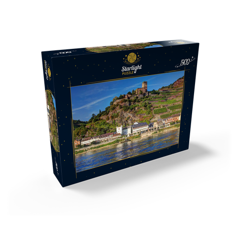 View over the Rhine with Gutenfels Castle in Kaub, Rhine Valley 500 Jigsaw Puzzle box view1