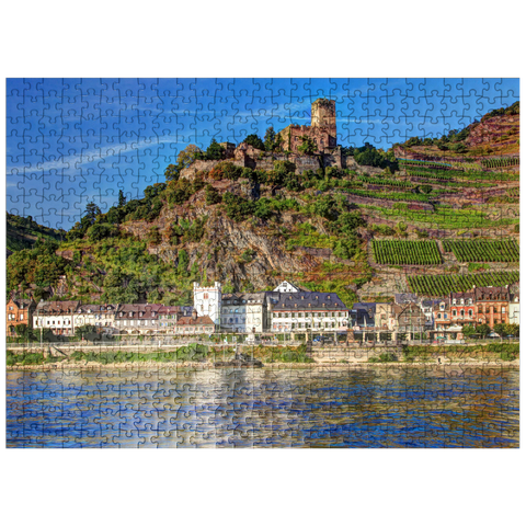 puzzleplate View over the Rhine with Gutenfels Castle in Kaub, Rhine Valley 500 Jigsaw Puzzle